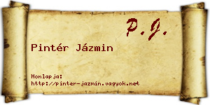 Pintér Jázmin névjegykártya